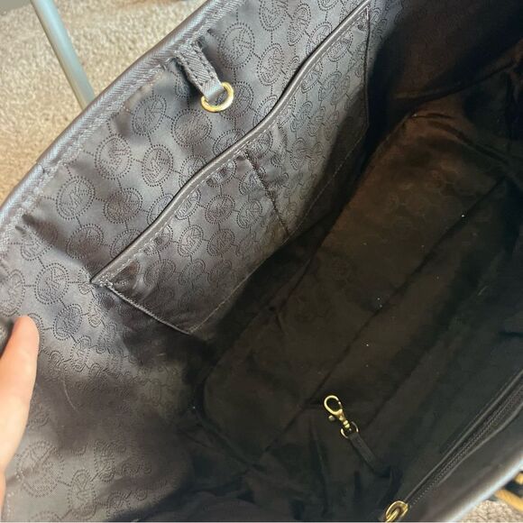 MICHAEL KORS Camo Orange XL Jet Set Voyager Tote Travel Summer Bag + Wallet - Picture 9 of 12